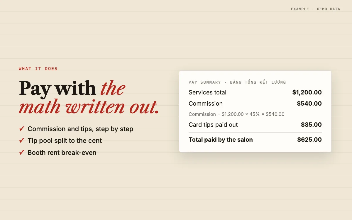 Nail Salon Pay, Tips & Booth Rent Calculator: what it does for your business